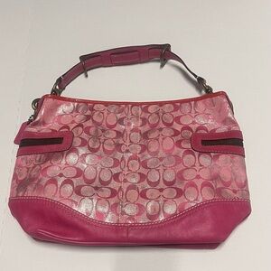 Coach Pink Canvas Shoulder/ Tote Bag